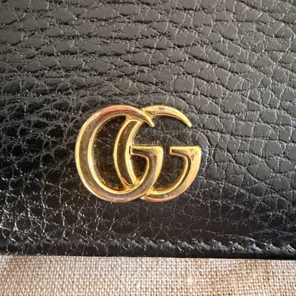 Gucci GG Marmont card case wallet black leather with gold hardware - Picture 3 of 16